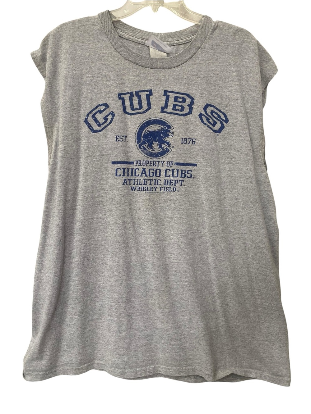 Chicago Cubs Gray Graphic Muscle Tee Sleeveless T-shirt size XXL 2XL